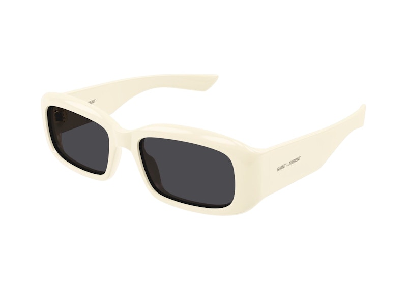 Saint Laurent Square Sunglasses Ivory Ivory Black-Black (SL 809-005)