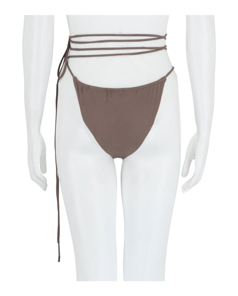 Saint Laurent Strappy Bikini Bottom Grey