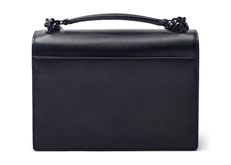 Saint Laurent Sunset Shoulder Bag Calfskin Black-tone Medium Black