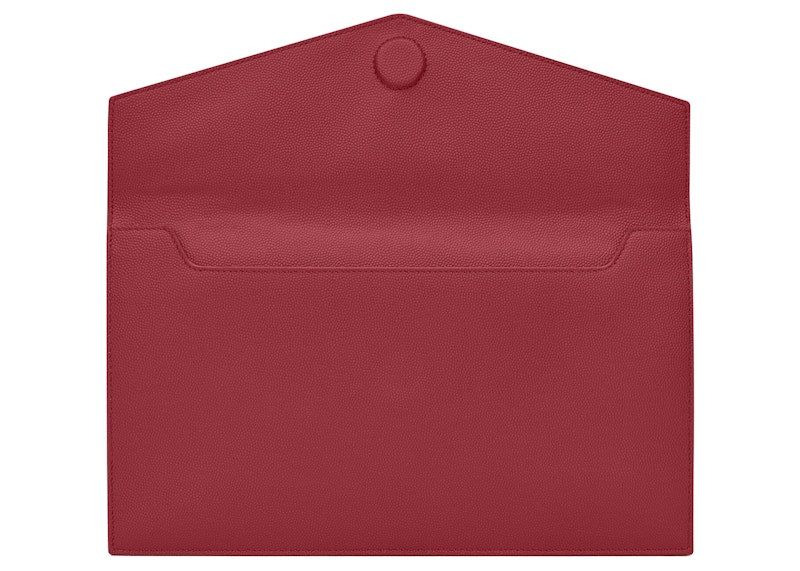 Saint Laurent Uptown Pouch Grain de Poudre Embossed Rouge Opyum
