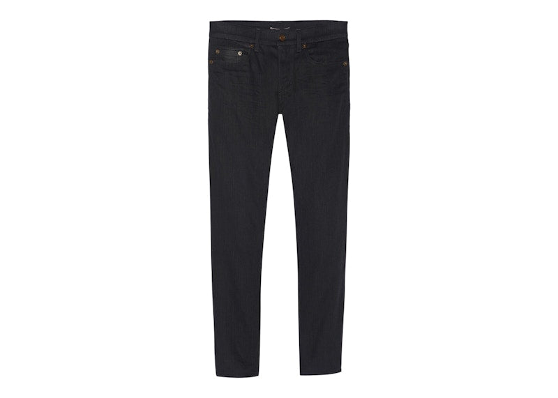 Saint Laurent Women's Cropped Skinny-Fit Denim Jeans Used Black