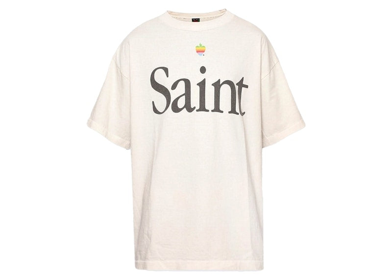 Saint Michael Heart Apple T-shirt White