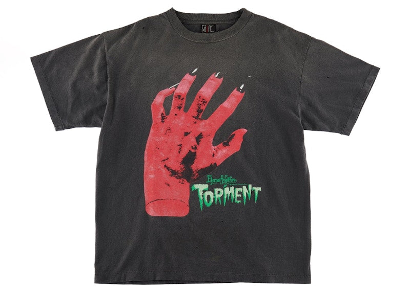 Saint Mxxxxxx Devil Hand T-Shirt Vintage Black