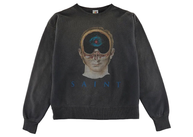 Saint Mxxxxxx Face Sweatshirt Vintage Black