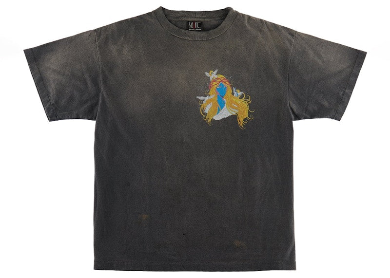 Saint Mxxxxxx Face T-Shirt Vintage Black