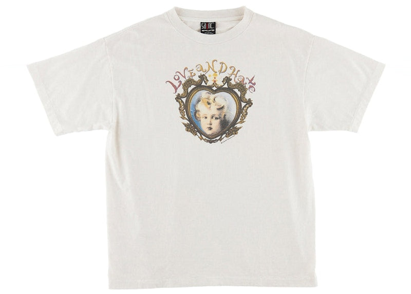 Saint Mxxxxxx Love and Hate Baby T-Shirt Vintage White