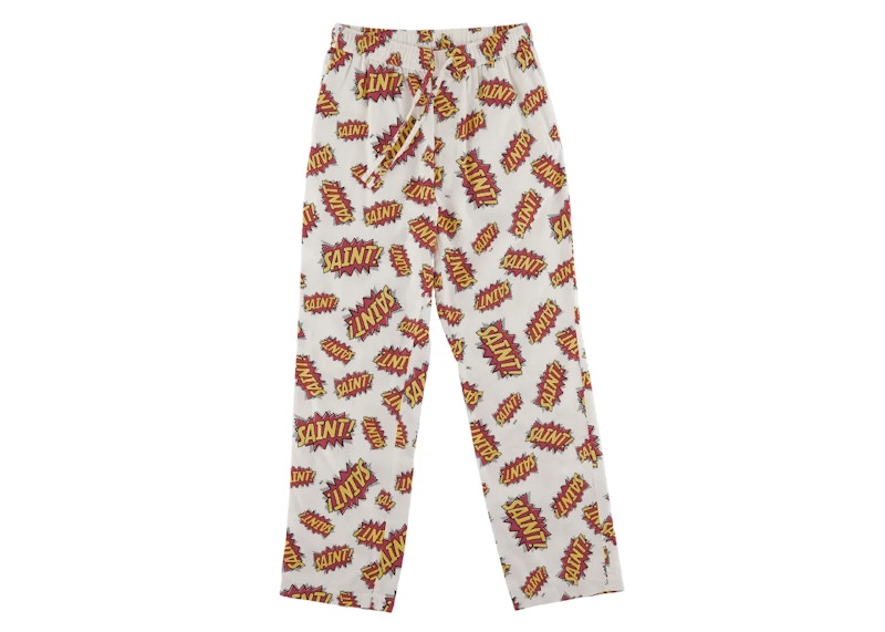 Saint Mxxxxxx Pow Pajama Pants White Red