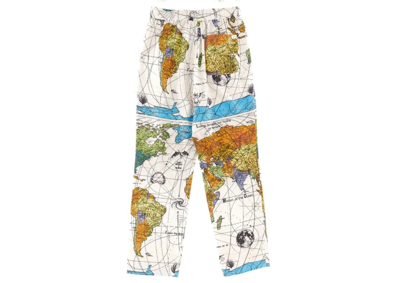 Saint Mxxxxxx x Dr. Woo World Map Pajama Pants White Multi