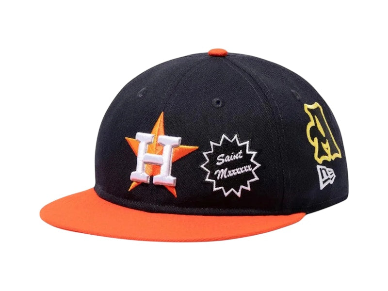 Saint Mxxxxxx x MLB x New Era Astros Cap Navy/Orange