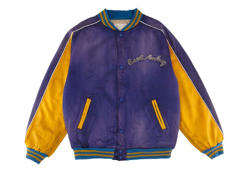 Saint Mxxxxxx x Shermer Academy Sukajan Jacket Navy Yellow