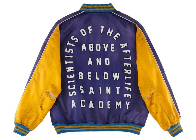 Saint Mxxxxxx x Shermer Academy Sukajan Jacket Navy Yellow