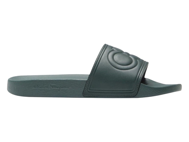 Salvatore Ferragamo Groove 9 Slide Green
