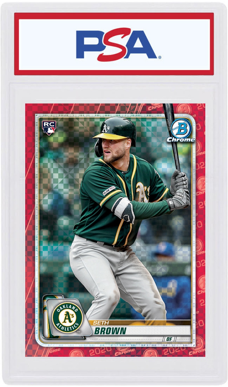 Seth Brown 2020 Bowman Chrome X Rookie Red X-Fractor 1/1 #63 (PSA or BGS Graded)