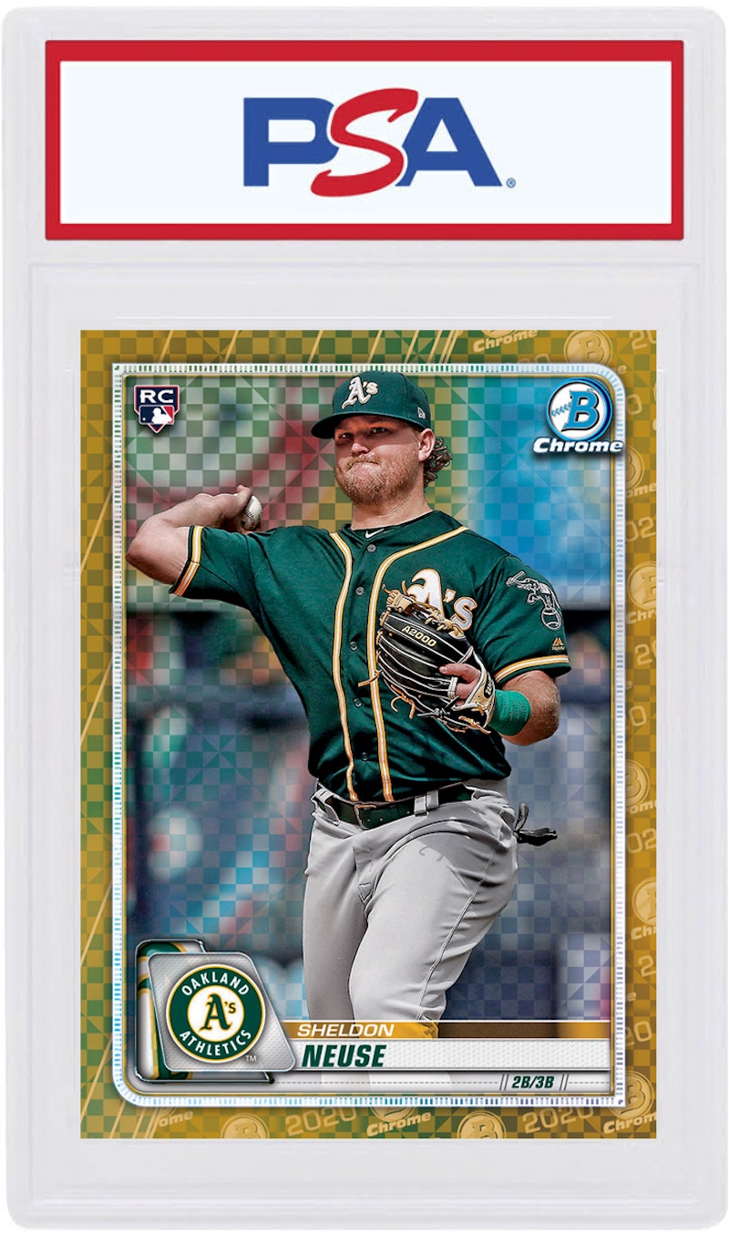 Sheldon Neuse 2020 Bowman Chrome X Rookie Gold X-Fractor /3 #30