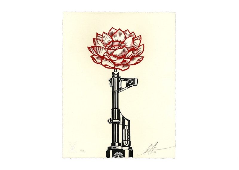 Shepard Fairey AK-47 Lotus Letterpress Print (Signed, Edition of 450)