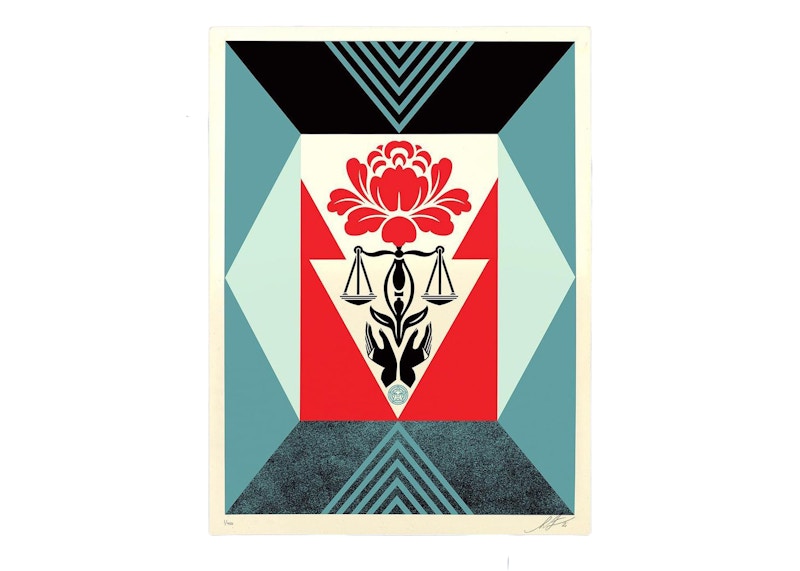 Shepard Fairey Cultivate Justice Print (Signed, Edition of 400) Blue
