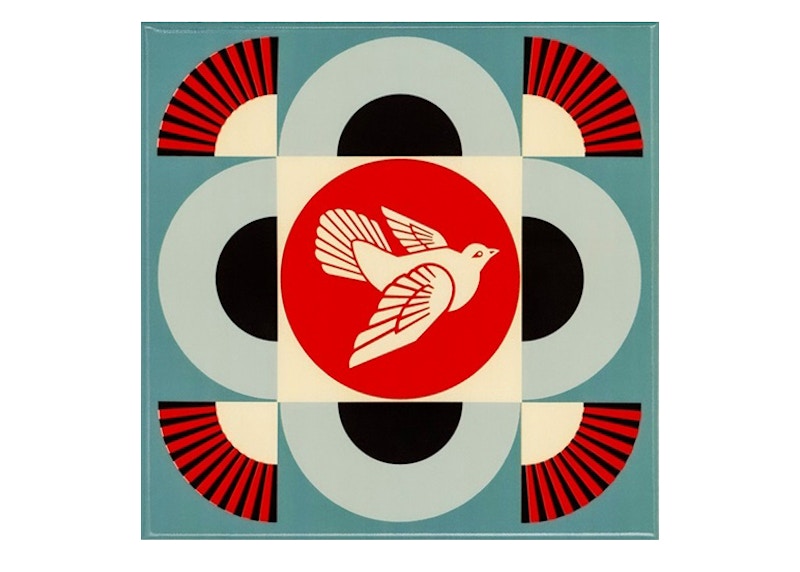 Shepard Fairey Geometric Dove Blue Tile Print (Signed, Edition of 225)