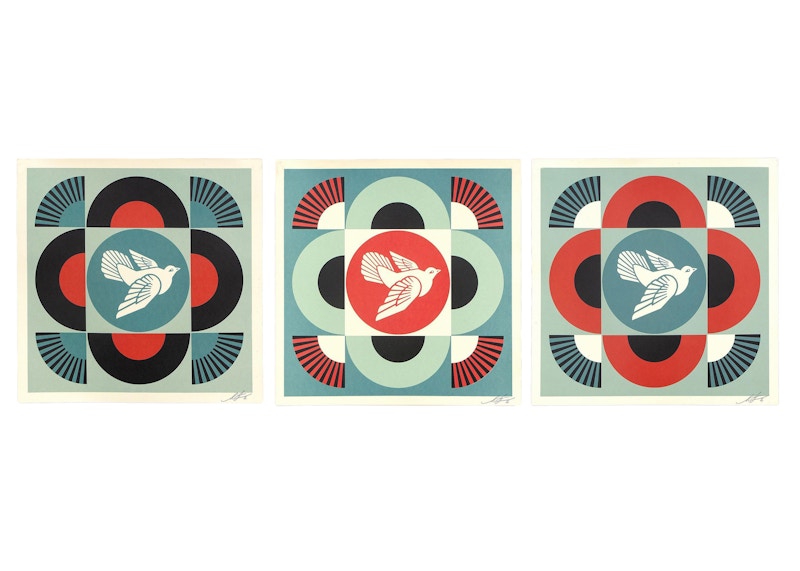 Shepard Fairey Geometric Dove Print Set (Signed, Open Edition)