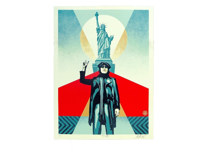 Shepard Fairey Lennon Peace and Liberty Print (Signed, Edition of 300) Red