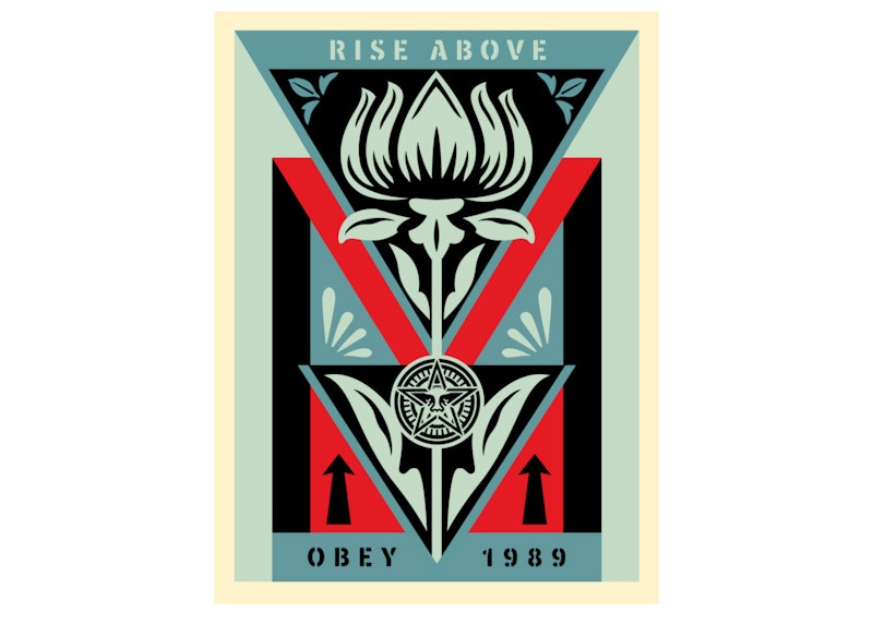 Shepard Fairey Obey Deco Flower Print Black (Signed, Edition of 300)
