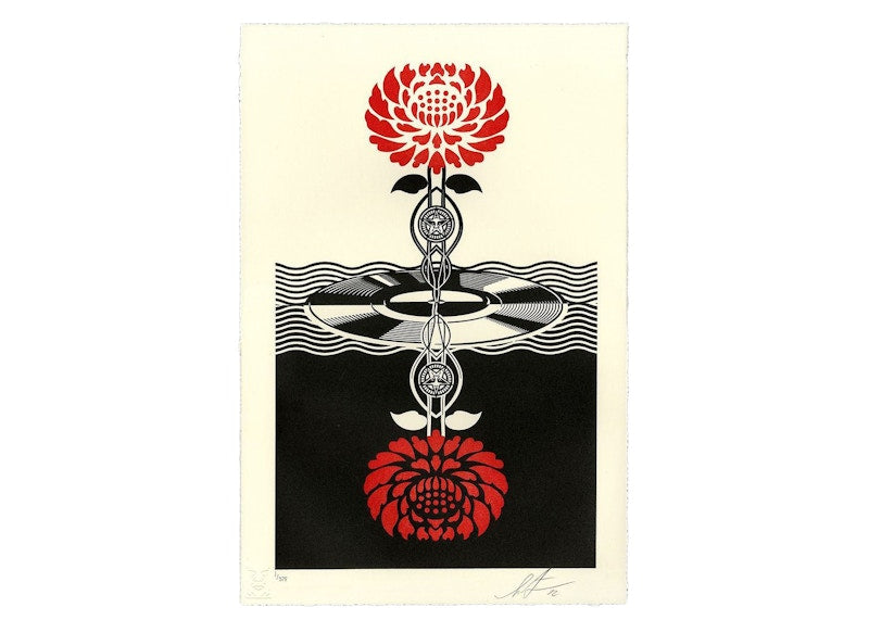 Shepard Fairey Post-Punk Flower Print (Signed, Edition of 375) Red