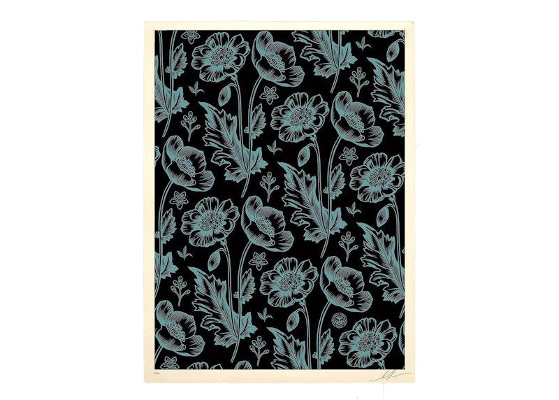 Shepard Fairey Sedation in Bloom Print (Signed, Edition of 150) Black/Grey