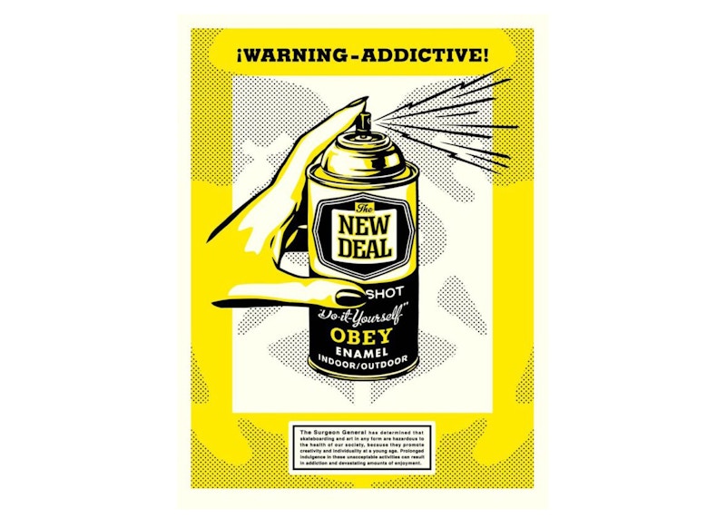 Shepard Fairey Warning-Addictive! Print (Signed, Edition of 300)