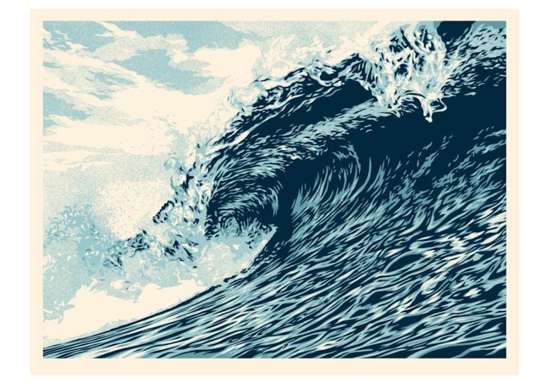 Shepard Fairey Wave Of Distress Print Blue (Signed, Edition of 400)