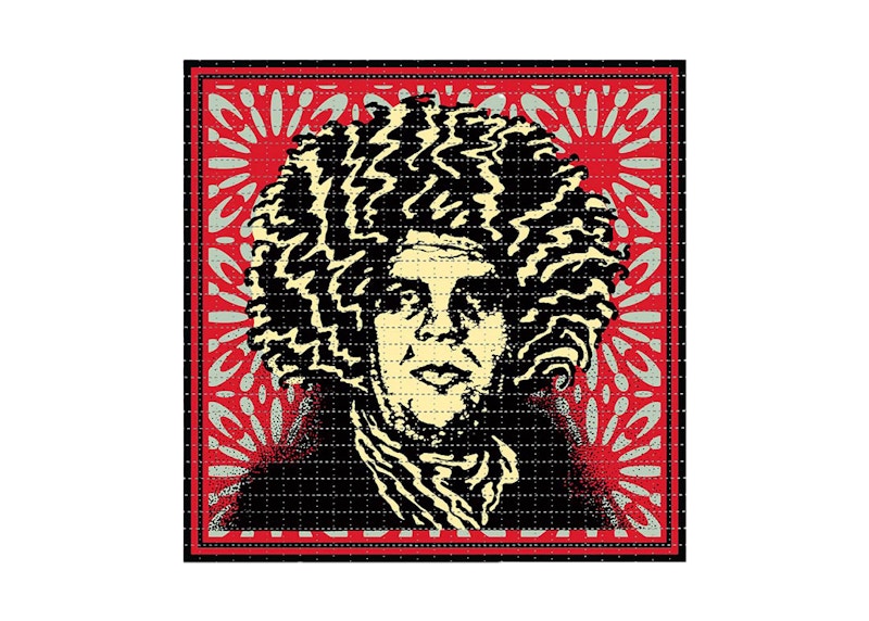 Shepard Fairey x John Van Hamersveld Psychedelic Andre Classic Red Obey Giant Blotter Variant Print (Signed, Edition of 419)