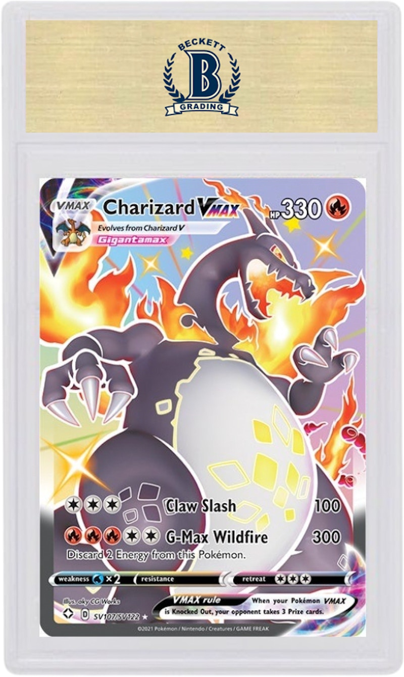 Shiny Charizard VMAX 2021 Pokemon TCG Sword & Shield Shining Fates Full Art #SV107/SV122 (PSA or BGS Graded)