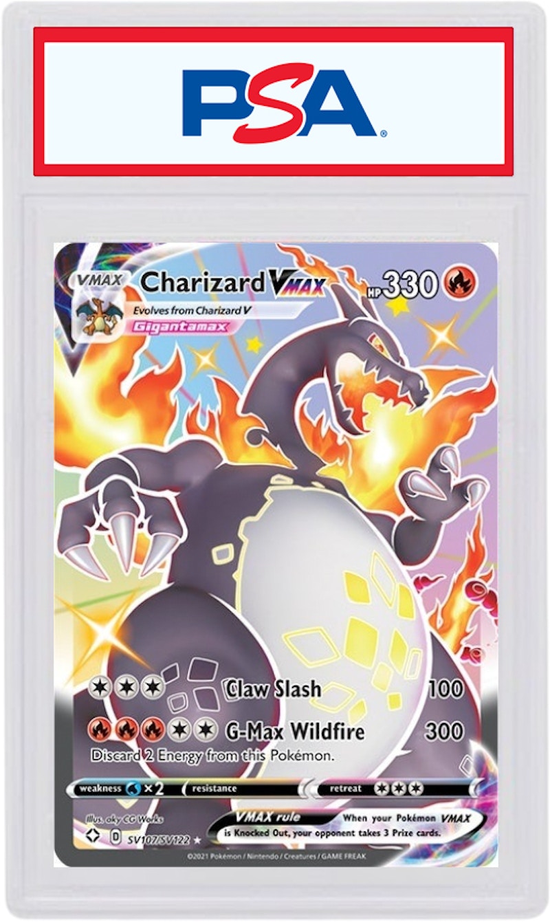 Shiny Charizard VMAX 2021 Pokemon TCG Sword & Shield Shining Fates Full Art #SV107/SV122 (PSA or BGS Graded)