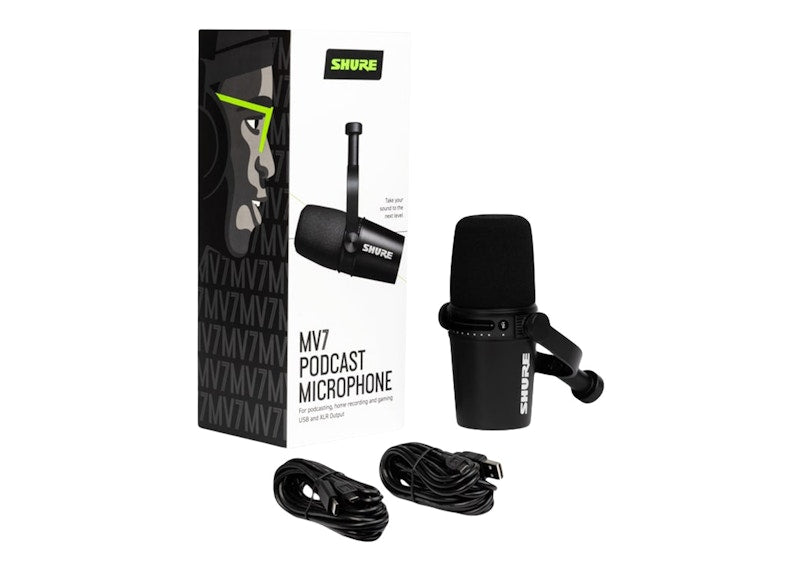 Shure M7 USB Podcast Microphone MV7-K Black