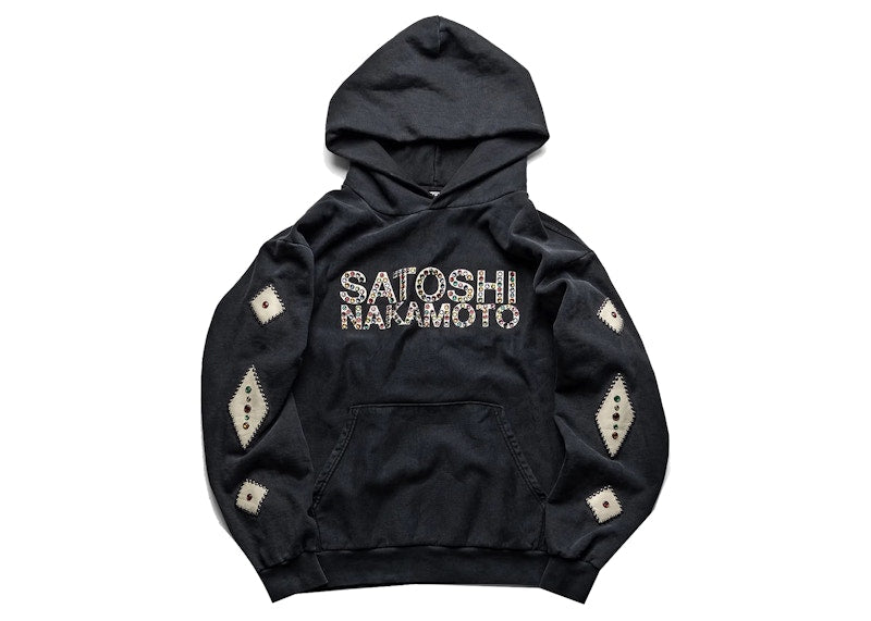 Sicko x Satoshi Nakamoto Studded Logo Hoodie Black