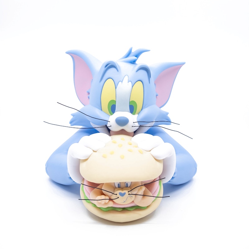 Soap Studio Tom and Jerry Burger Vinyl Bust Toy Blue