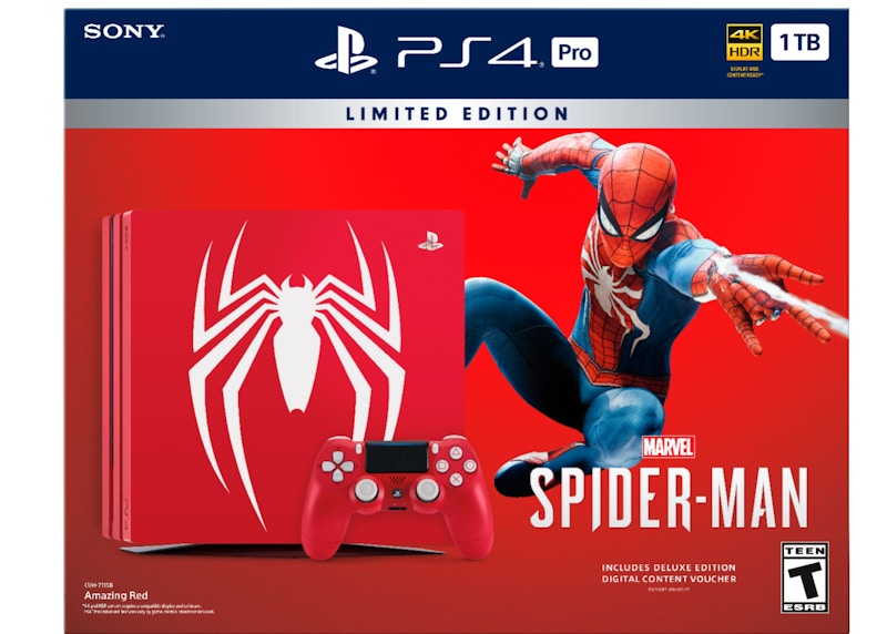 Sony PS4 PlayStation 4 Marvel Spiderman Limited Edition 3003194 Amazing Red
