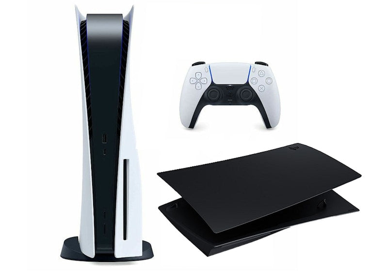 Sony Playstation 5 PS5 Disc Console with PS5 Console Cover (US Plug) 1000032115/1000029754 Midnight Black
