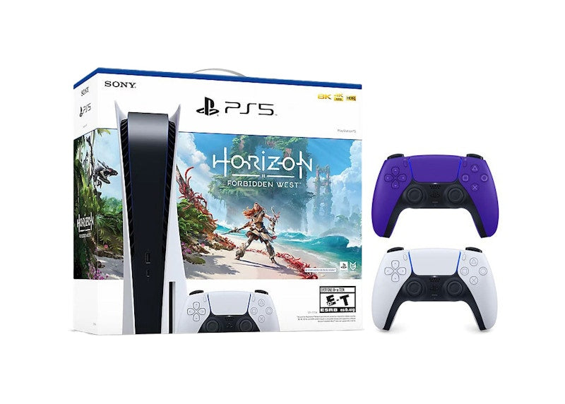 Sony Playstation 5 PS5 Horizon Forbidden West Blu-Ray Console with Extra DualSense Wireless Controller Bundle (US Plug) 1000032115/1000032000-3006396 Glactic Purple