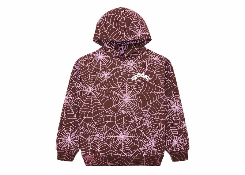 Sp5der AOP Hoodie Brown