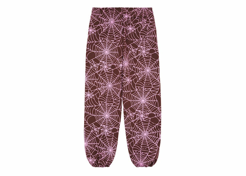 Sp5der AOP Sweatpants Brown