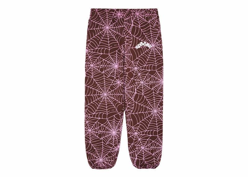 Sp5der AOP Sweatpants Brown