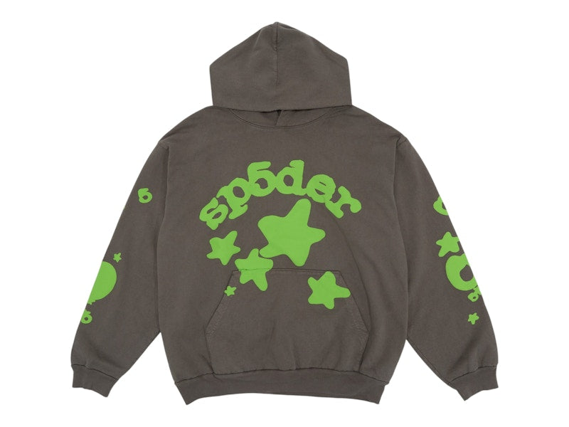 Sp5der Beluga Hoodie Slate Grey/Green