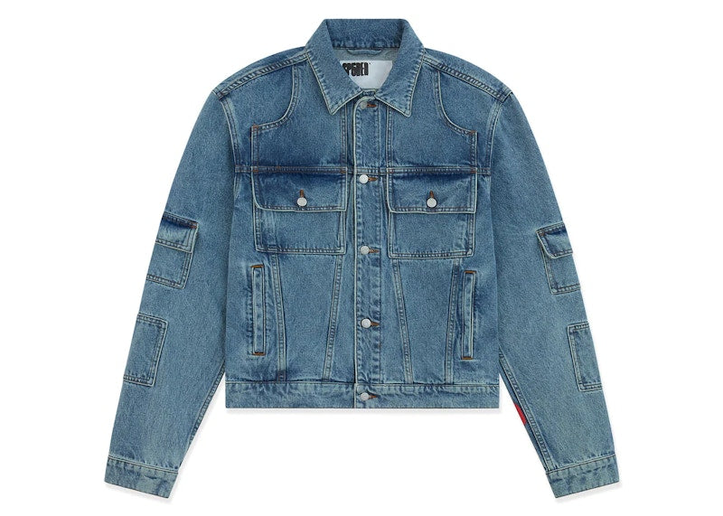 Sp5der Denim V3 Truck Jacket Light Wash Denim