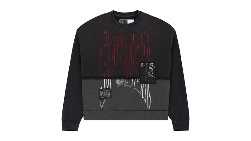 Sp5der Diffused Collegiate Crewneck Black