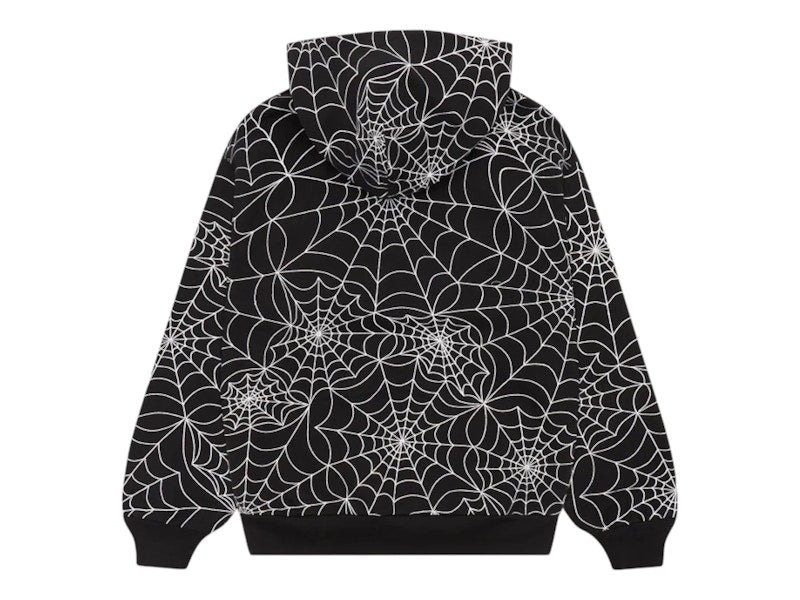 Sp5der Embroidered AOP Hoodie Black