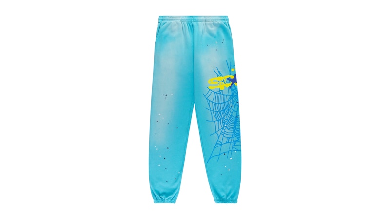 Sp5der Heavy Web Sweatpant Cyan
