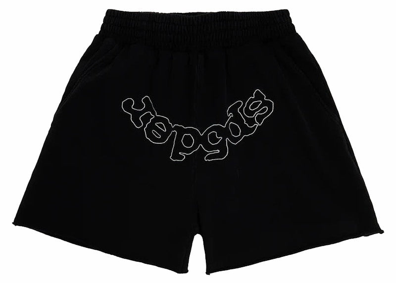 Sp5der OG Logo Embroidered Sweatshort Black