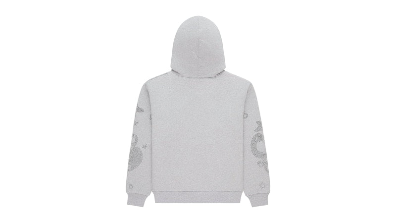 Sp5der Rhinestone Beluga Hoodie Heather Grey
