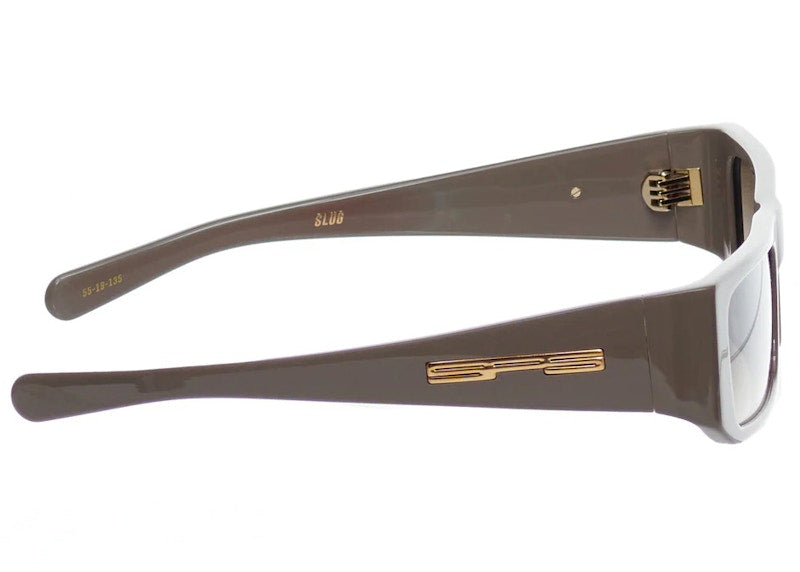 Sp5der SP5 X Flatlist Eyewear "Slug" Sunglasses Silver Mink