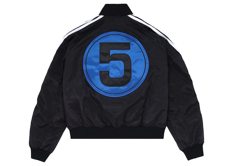 Sp5der Satin Bomber Jacket Black