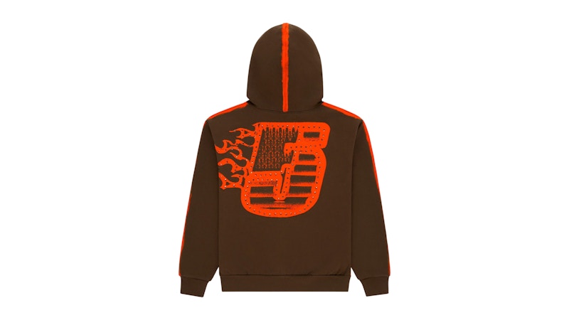 Sp5der Screaming Eagle Hoodie Brown